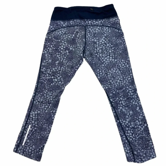 Nike Dri-Fit Crop Leggings Capri Printed Blue Athletic Activewear Sports Size XS - Picture 1 of 7